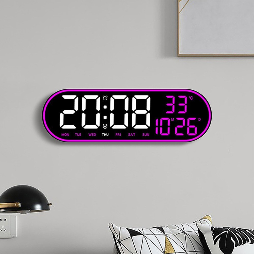 LED Alarm Clock with Remote Control Date Week Temperature Table/Wall Mountable