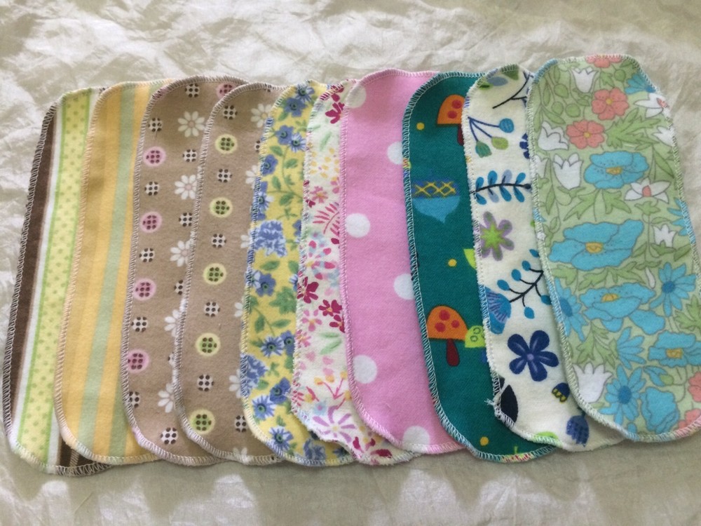 Reusable Cloth Menstrual Pad Panty Liner Pack10 FLANNEL