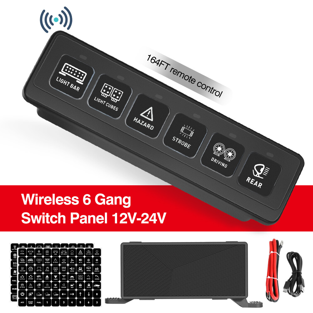 6 Gang Switch Panel Auxiliary Circuit Control Relay System for Jeep Wrangle JK