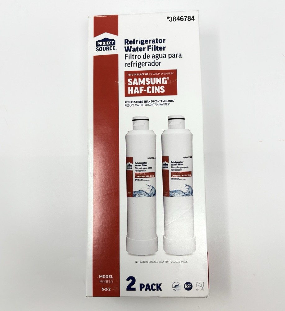 Project Source 3846784 S-2-2 Fridge Water Filter FOR Samsung HAF-CINS - 2 Pack