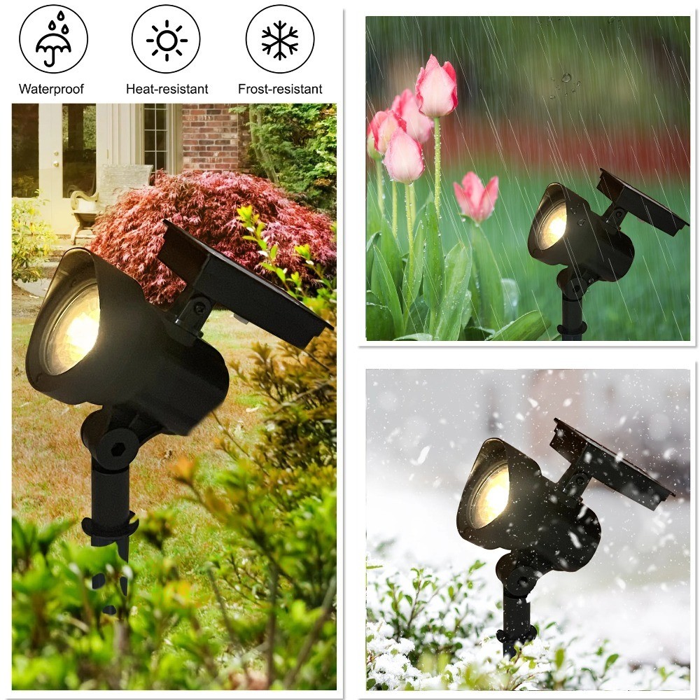 Solar Powered Black LED Landscape Spot Light, 30 Lumens