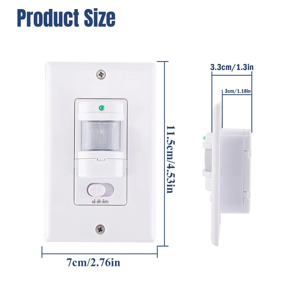 3PC Auto PIR Occupancy Vacancy Motion Sensor Light Switch Auto On/Off Infrared