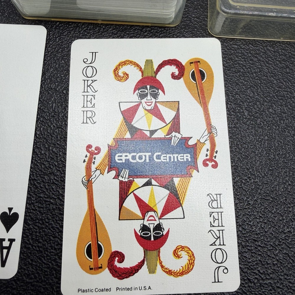 Disney Epcot Playing Cards Vintage Bridge size in original plastic case