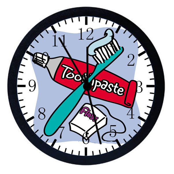 Toothbrush and Toothpaste Black Frame W27