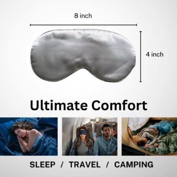 Premium Silk Sleep Mask - 360° Light Blocking, Soft & Breathable Adjustable