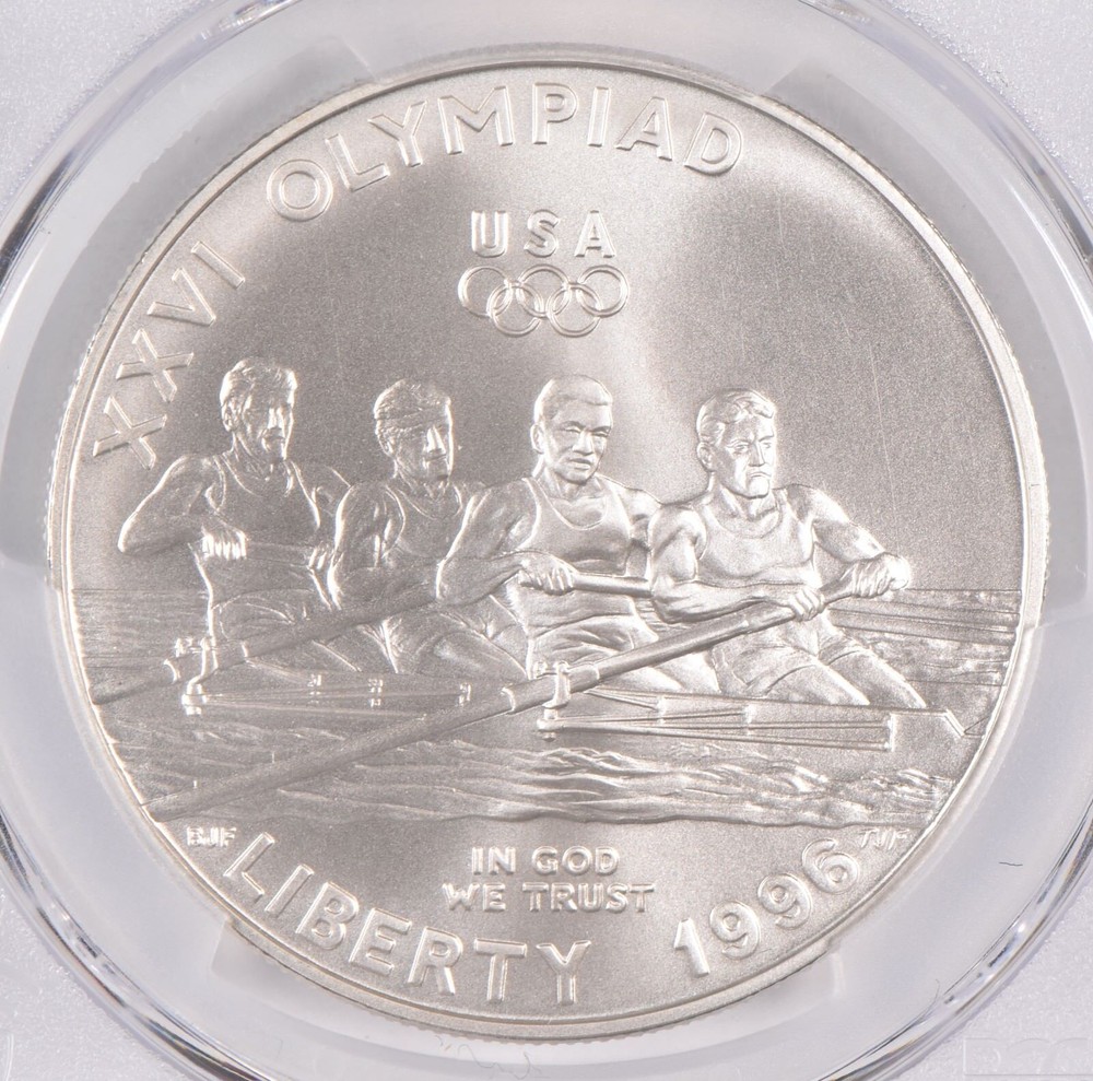 MS70 1996-D Commemorative Dollar Olympic Rowing PCGS Blue Label