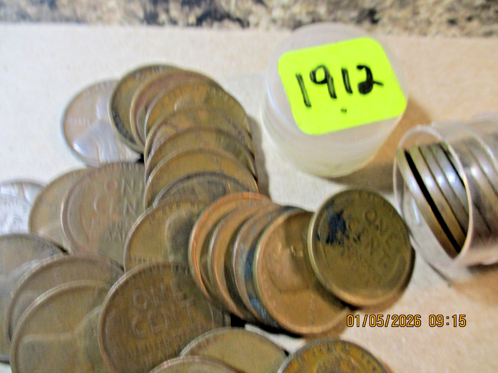 1912 LINCOLN WHEAT CENT ROLL - GOOD + TT