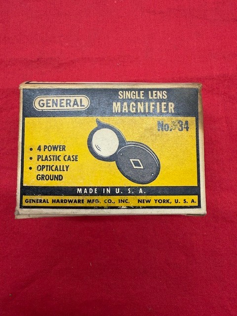 General Tools No. 534 Single Lens Magnifier, 4x - Vintage!