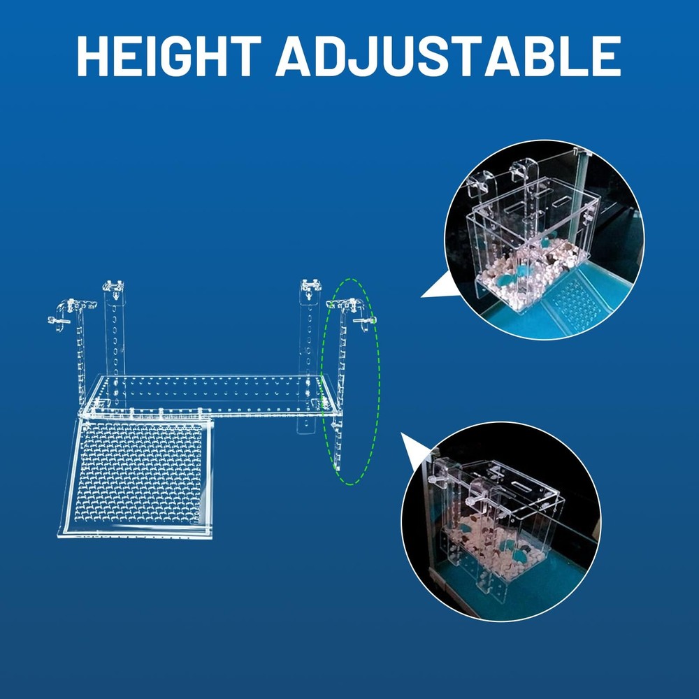 Turtle Hanging Basking Platform with Flexible Ladder, Adjustable Hook Acrylic...