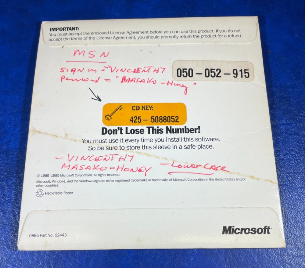 Windows 95 Upgrade on CD