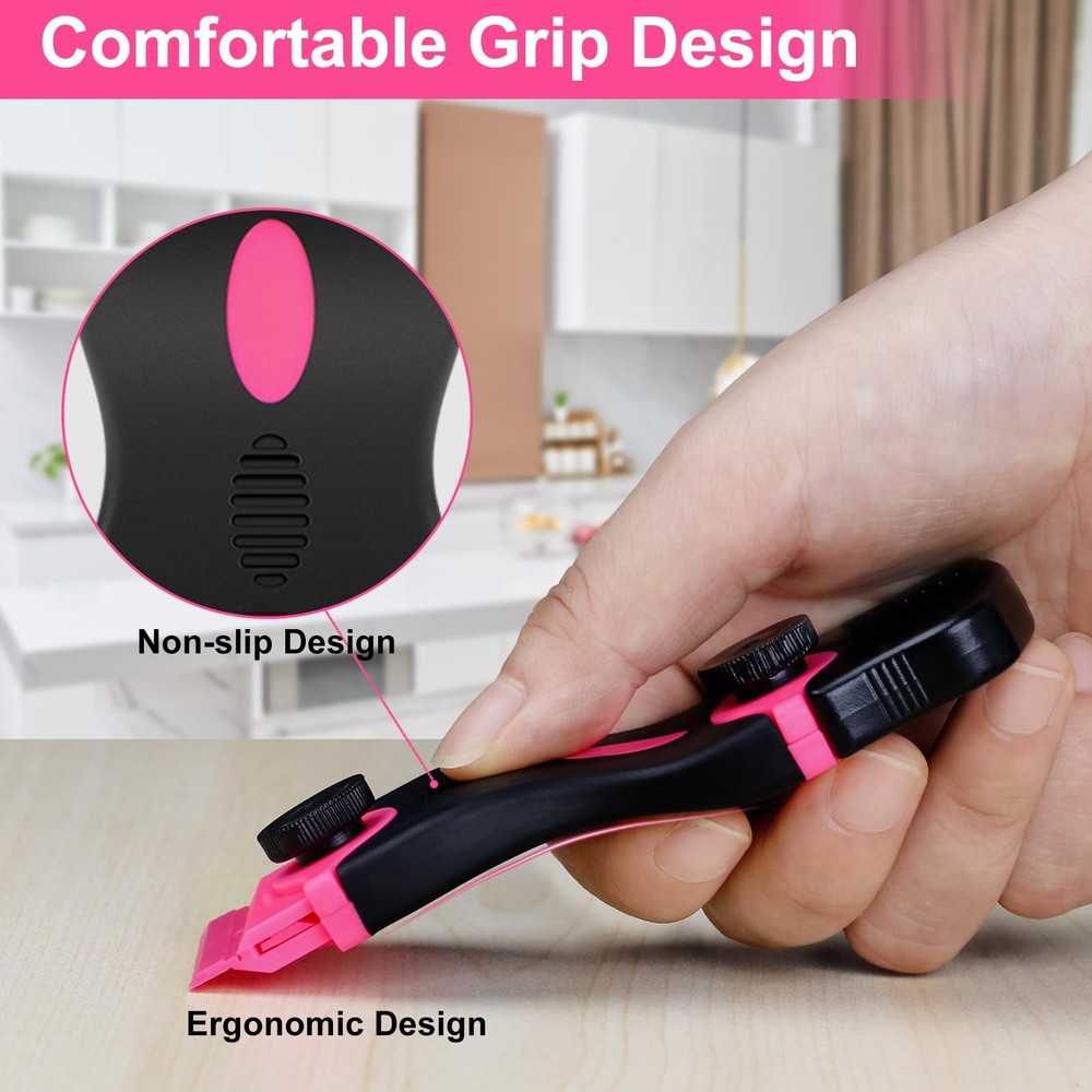 THINKWORK Razor Blade Scraper - Pink 2PCS, Pink-2pack+20pcs