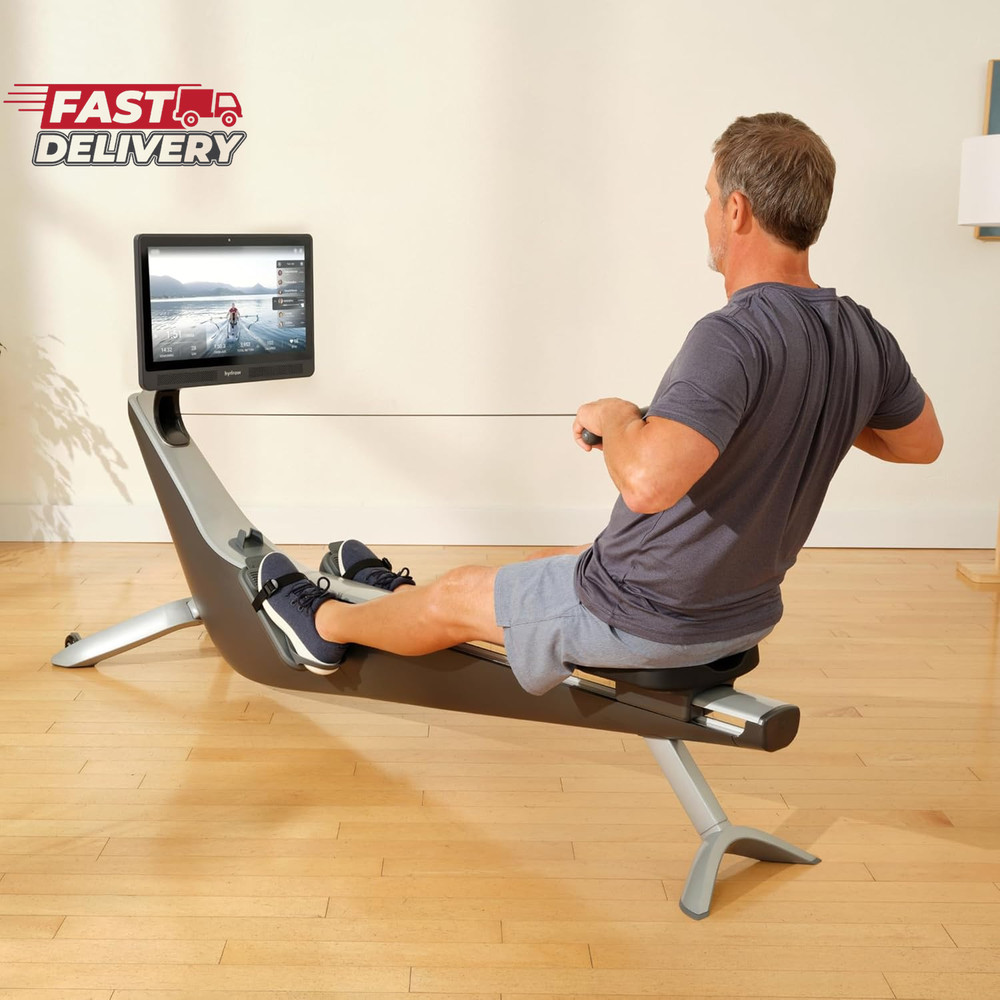 Hydrow Origin Rowing Machine with Immersive 22" HD Rotating Screen - Stows Uprig