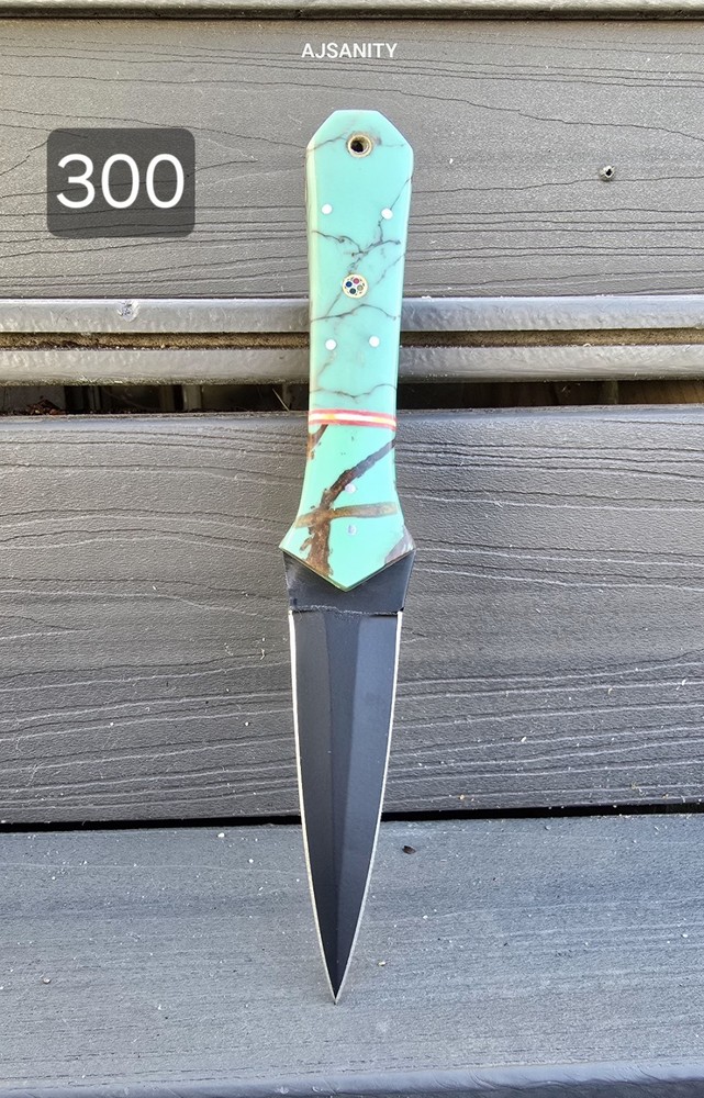 V42 Custom Handmade Double Edge Fixed Blade Dagger Knife