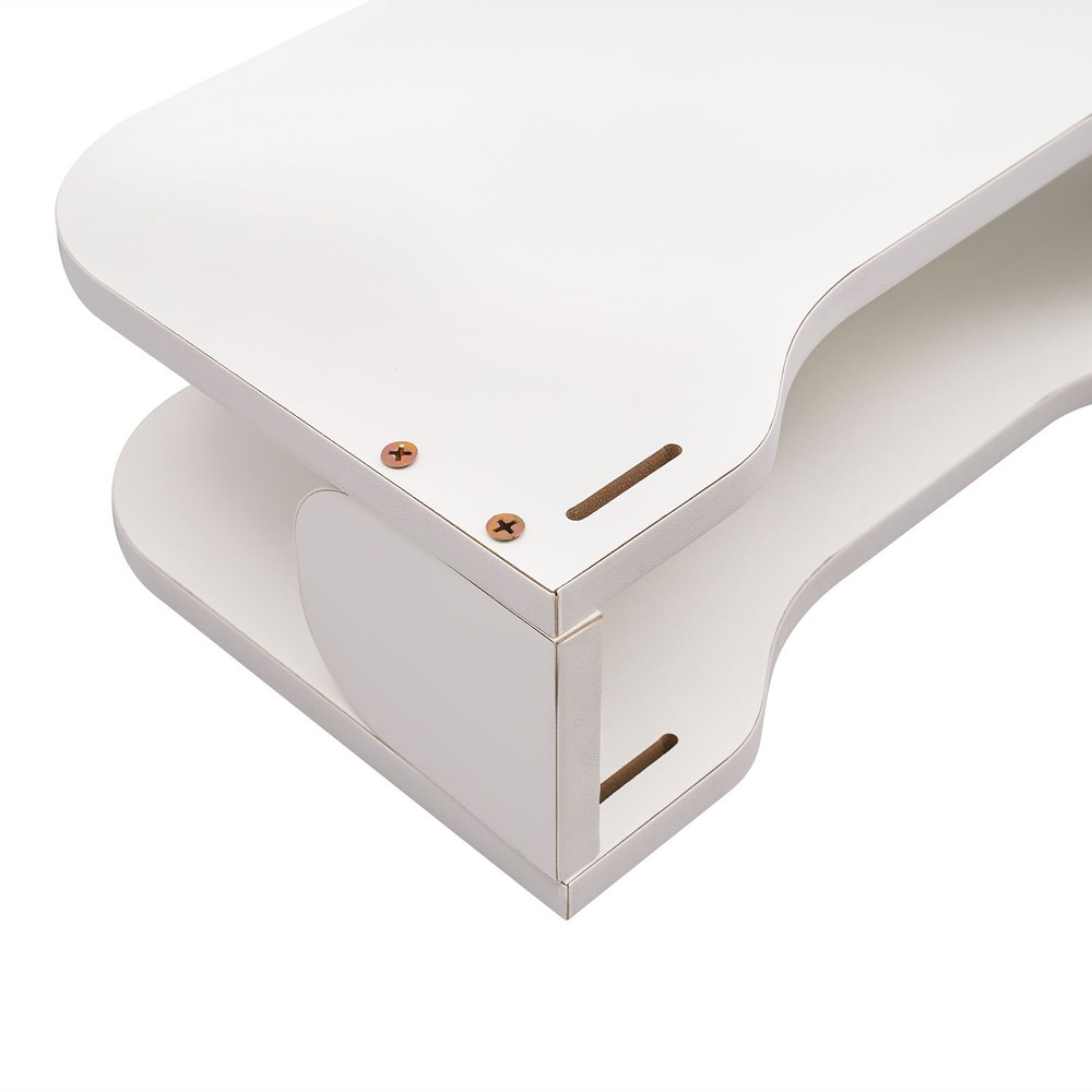 White Floating Router Shelf Wall Mounted Set-top Box TV Components Storage Rack