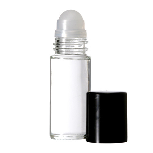 12 Pcs PLAIN 1 oz [30 ml] Clear Glass Roll on Bottle with Black Cap & Roller