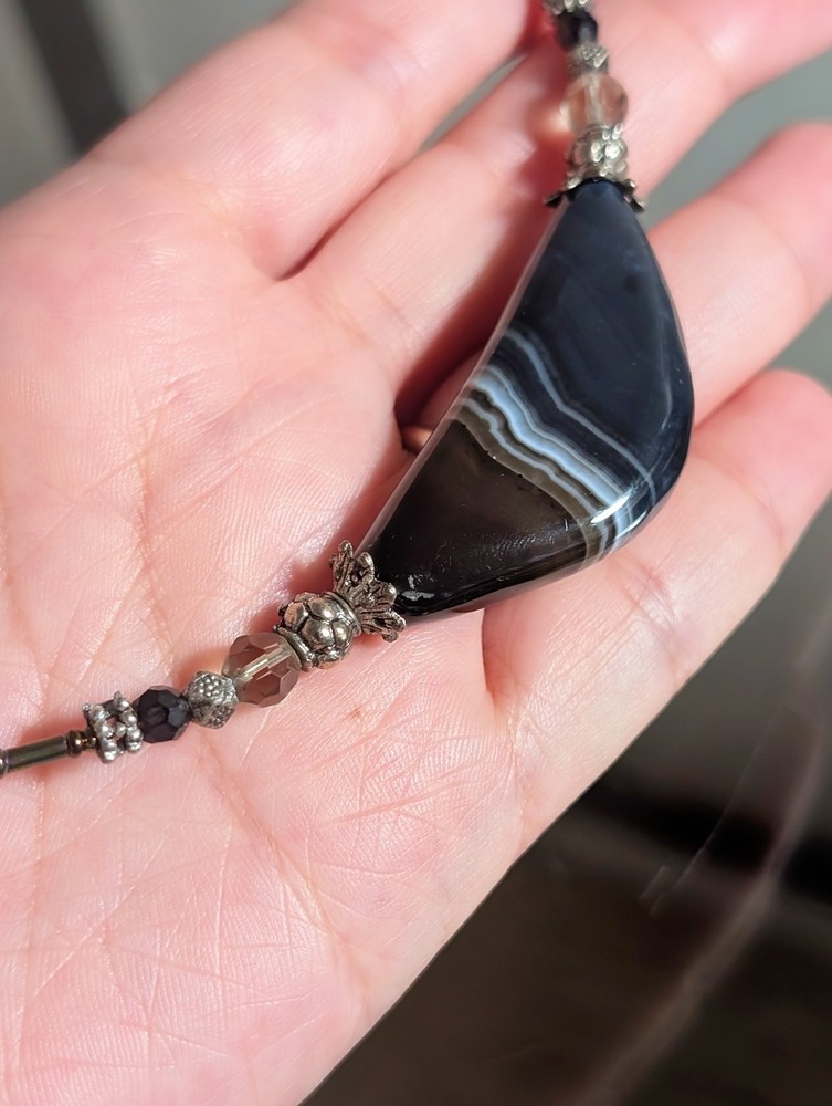 Vintage Agate Boho Tibetan Necklace