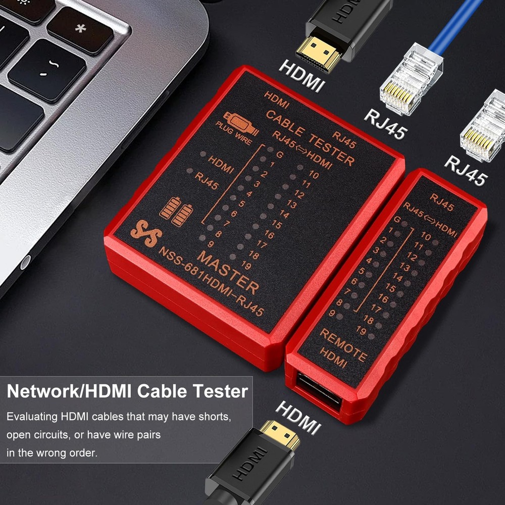 Hiija HDMI Cable Tester Portable High Definition Network black
