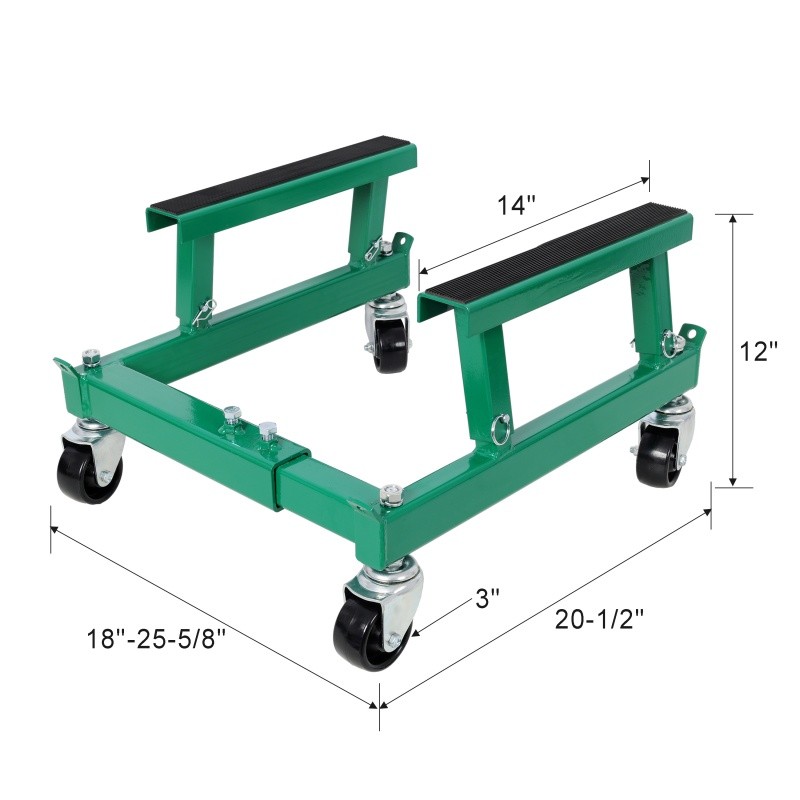 Engineering ATV Motorcycle Engine Cradle Dolly, Frame Racks 1500lbs Green
