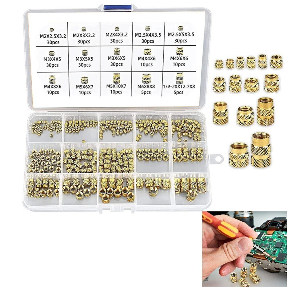15 Sizes 300 Pcs 7 Models Threaded Inserts Brass Threaded Threaded Knurled