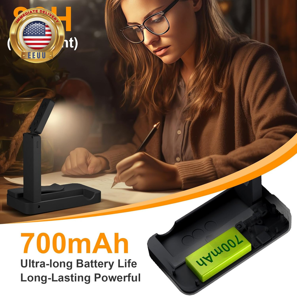 Rechargeable Book Light for Reading in Bed,Foldable & Portable Clip-On Mini Read