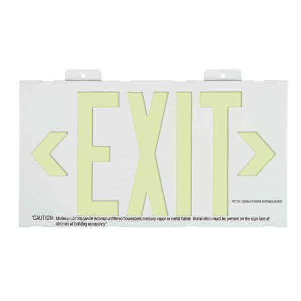 Exit Sign, Plastic, 15-7/8" W, 8-5/8" H, Exit (Double Arrows), Red, Gran1382