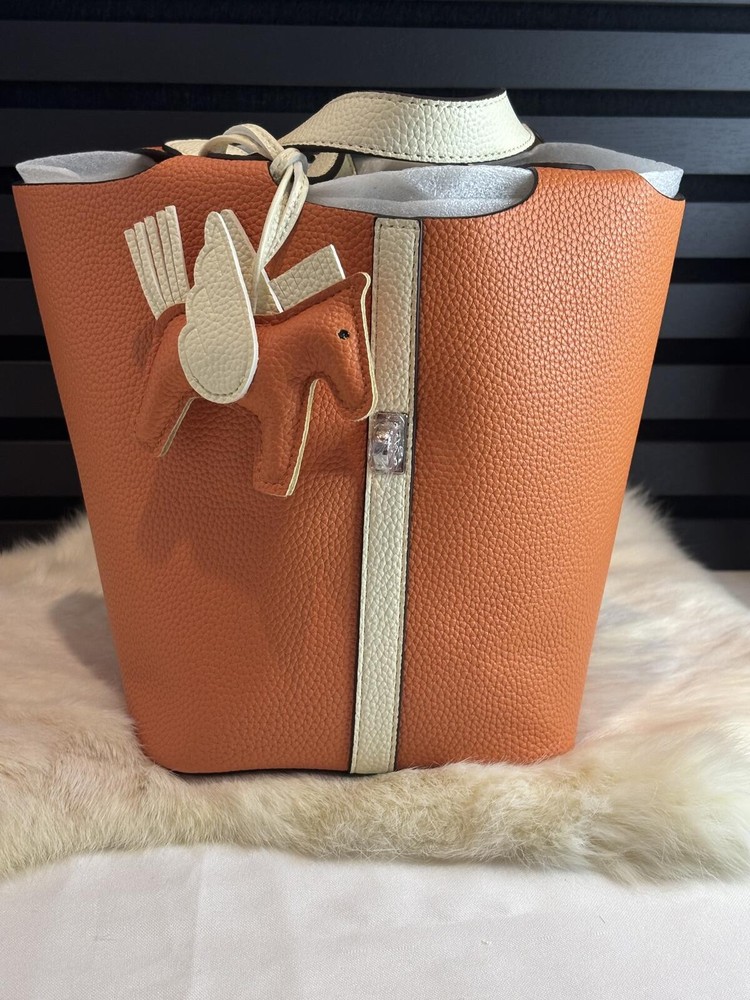 Leather Handbag with Charm