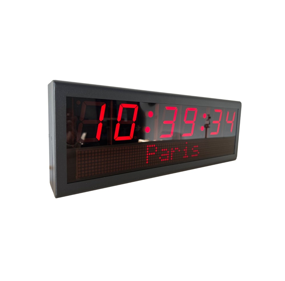 2.3" 6 Digit NTP PoE Clock with Date , Network Synchronized, Automatic DST Reset