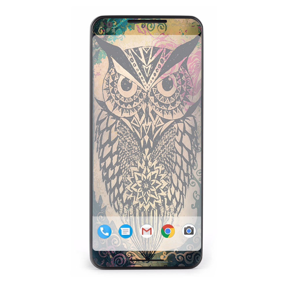 Google Pixel 2 Skins Decal Wrap Tribal Abstract Owl