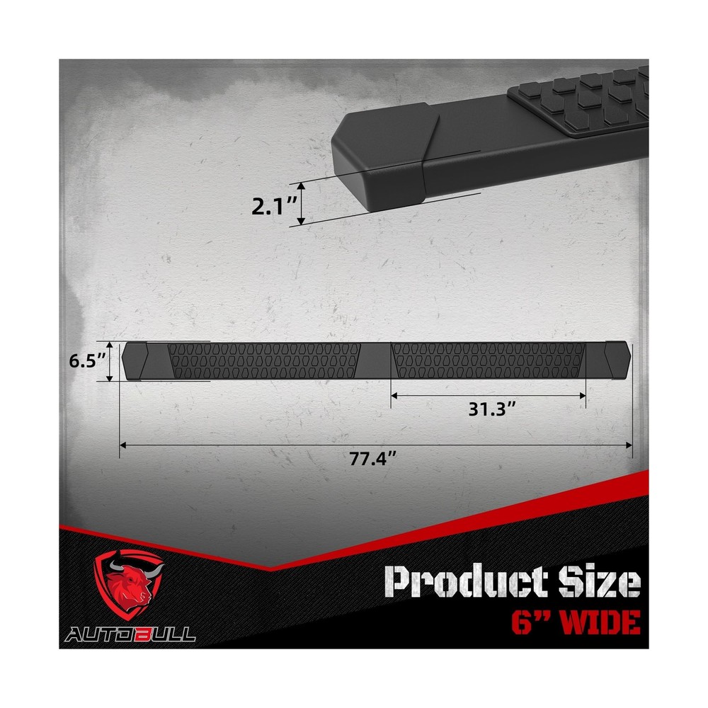 6 Inches Double & Extd Cab Running Boards Side Steps Compatible with 2019-202...