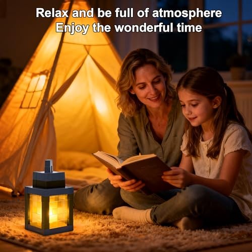 Pixelated Lantern Night Light - 16 Colors LED Touch Light with Remote Control,
