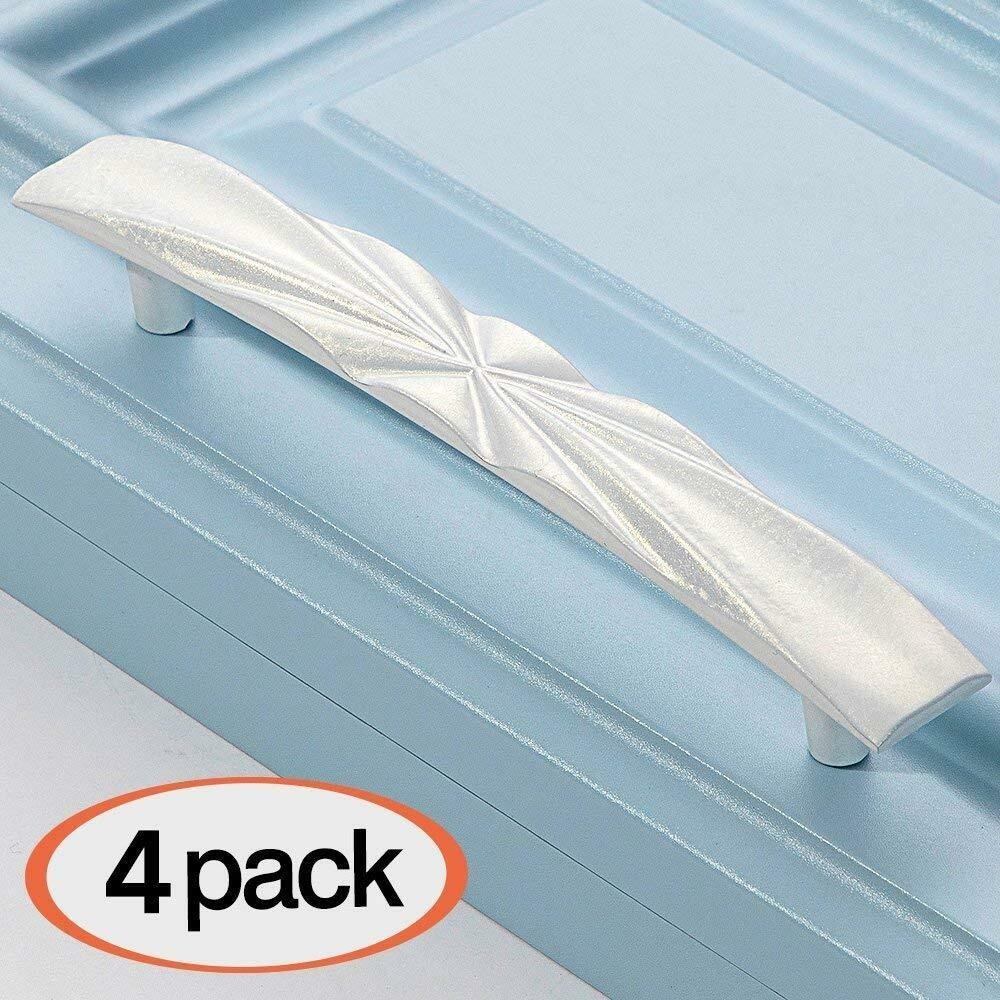 Sturdy Chic Cabinet Hardware Footed Handle Pull 5.04 inch (128mm) (Silver)