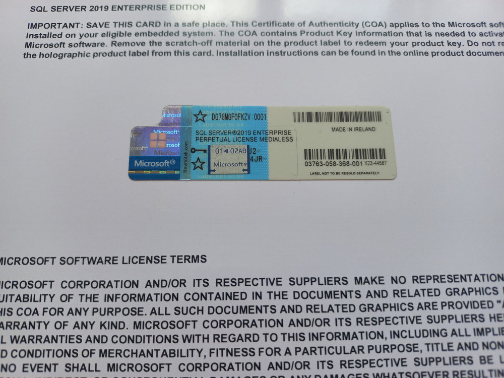 Microsoft SQL Server 2019 Enterprise 96 Core Authentic unlmitd CAL DG7GMGF0FKZV