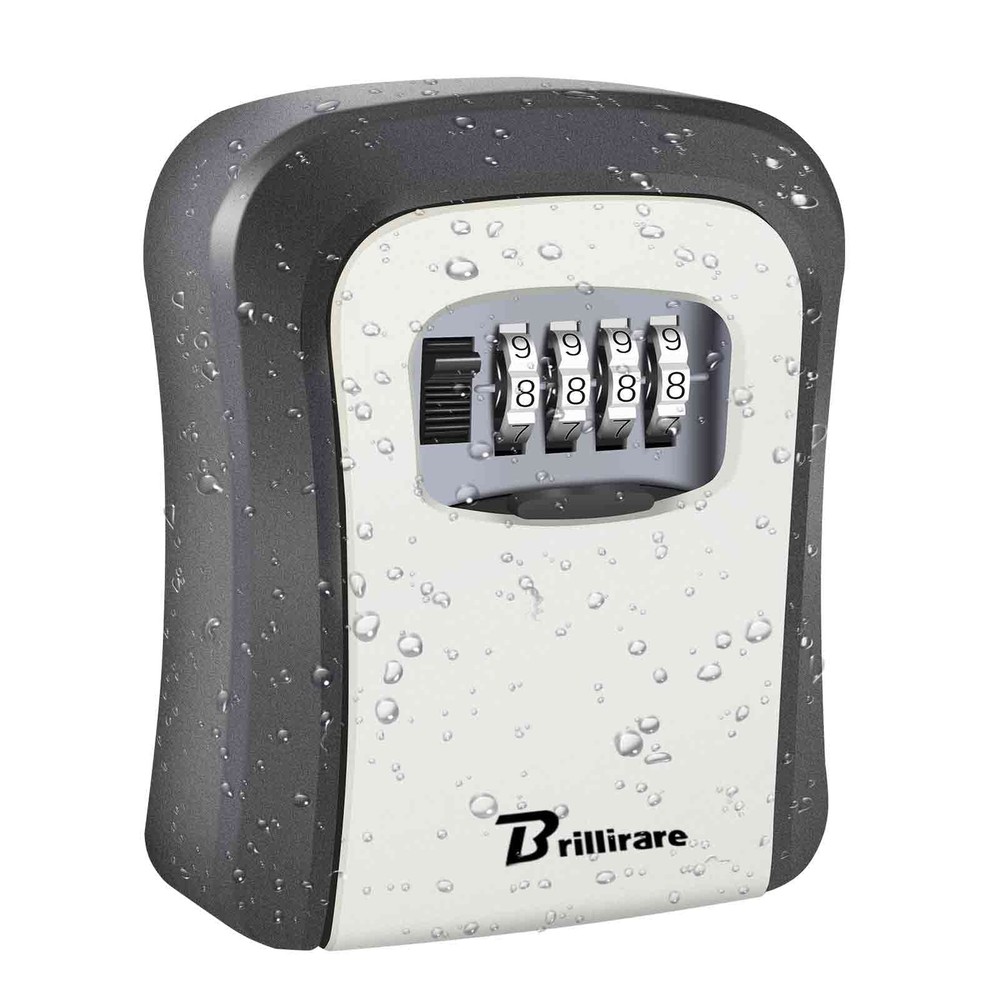 Waterproof Key Lock Box 4-Digit Combination Wall Mount Large Capacity Key Box