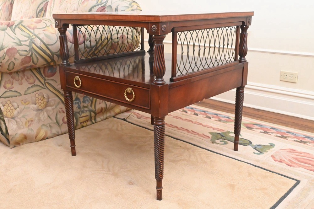 Irwin Mahogany Two-Tier Side Tables