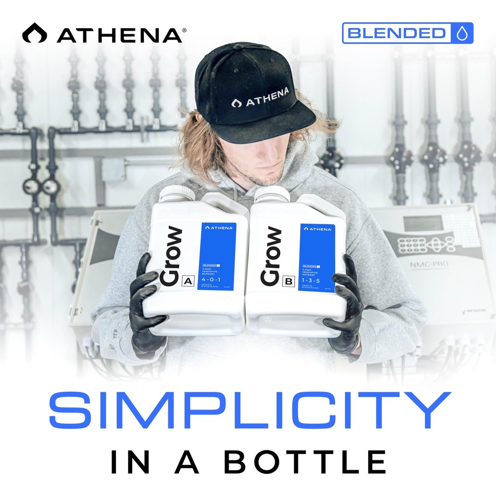 Athena Grow A&B (1 Gallon) - 2 Part Vegetative Hydroponic Nutrient - Balanced