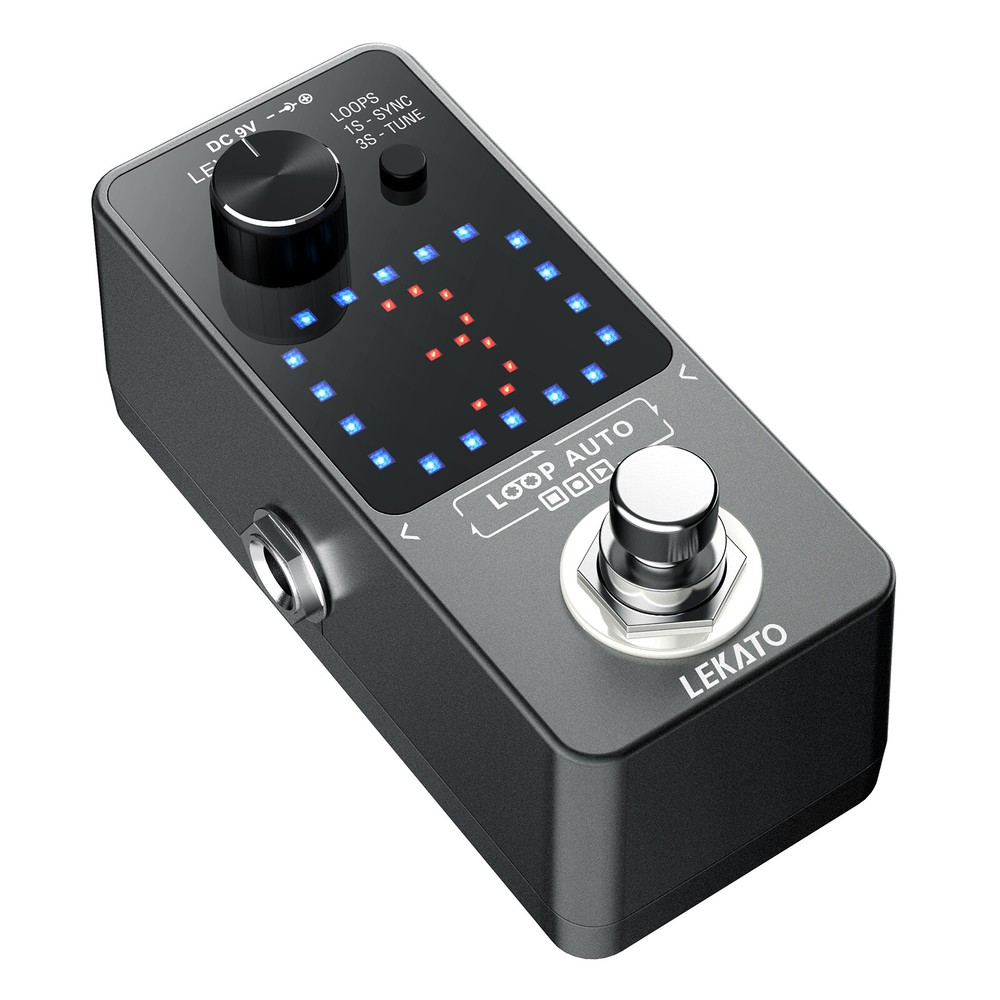 LEKATO Looper Guitar Effect Pedal Wave per 18 Mins 3 Slots Loop Record w/ Tuner