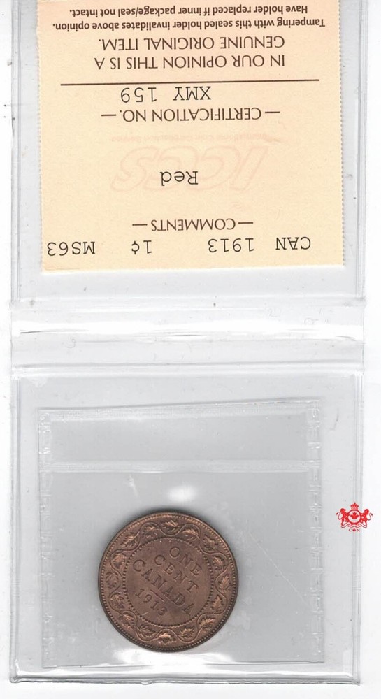 1913 Canada 1 Cent - ICCS MS63 - XMY 159