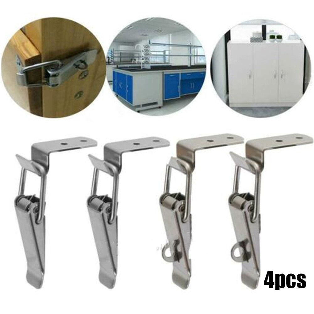 4pc 90?? Stainless Steel Spring Loaded Draw for TOGGLE Latch Clamp Clip Set
