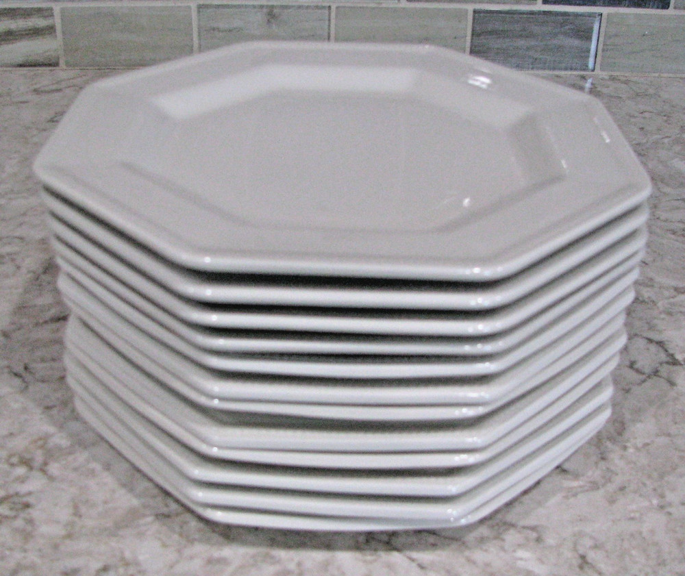 Johnson Brothers, Heritage White, Salad Plates, Octangular 7.5", Made in England
