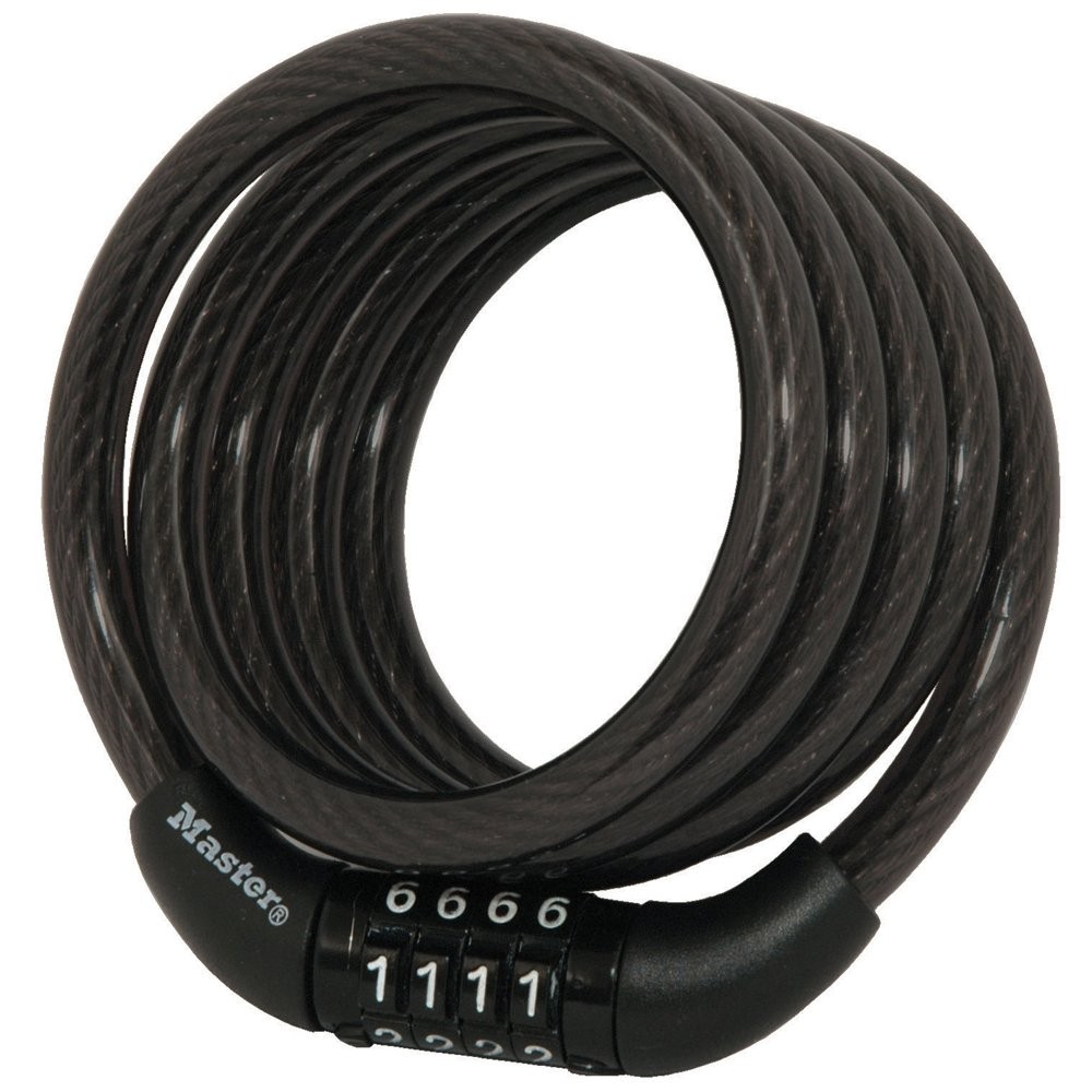 Master Lock Bike Cable with Combination Black, 8143D 1 Pack, Black