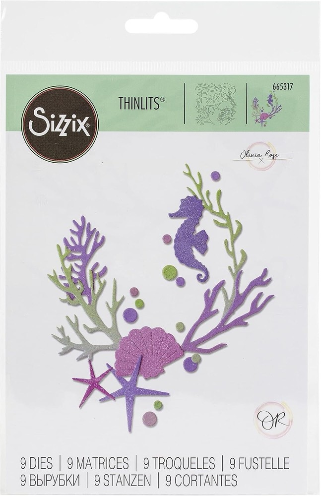 Sizzix Thinlits Coral Reef Olivia Rose Seahorse Cutting Dies 665317 NEW