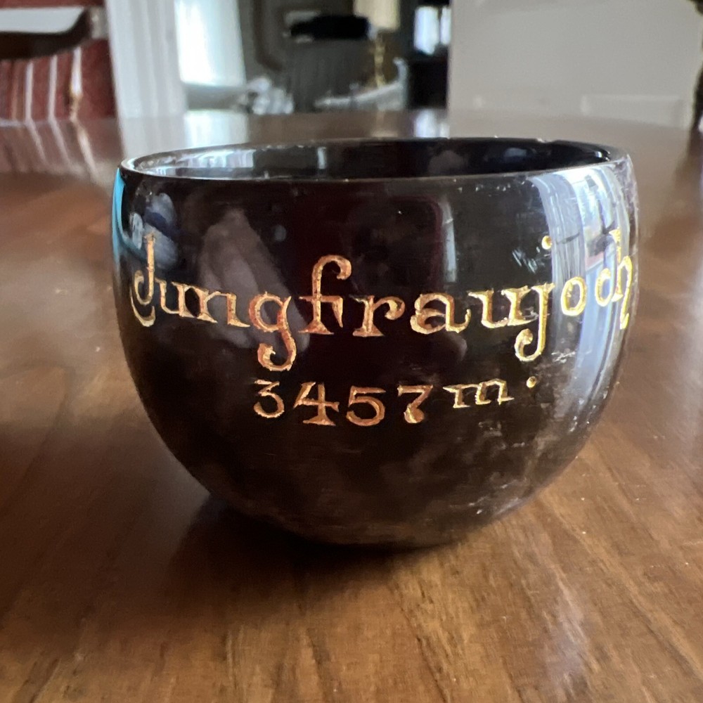 Jungfraujoch Switzerland Stone Souvenir Cup; Tiny! Charming!