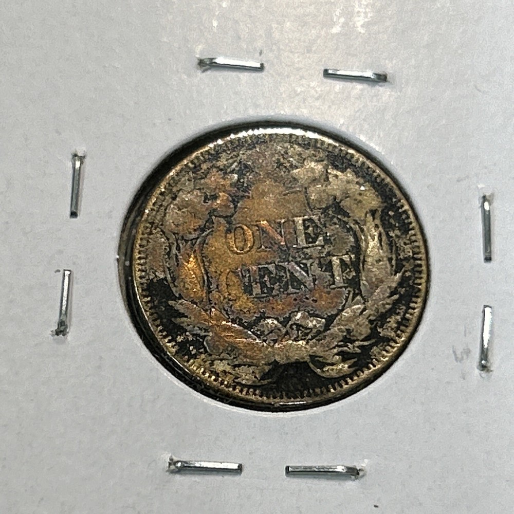 1858 Flying Eagle Cent Copper Coin Scratch Details