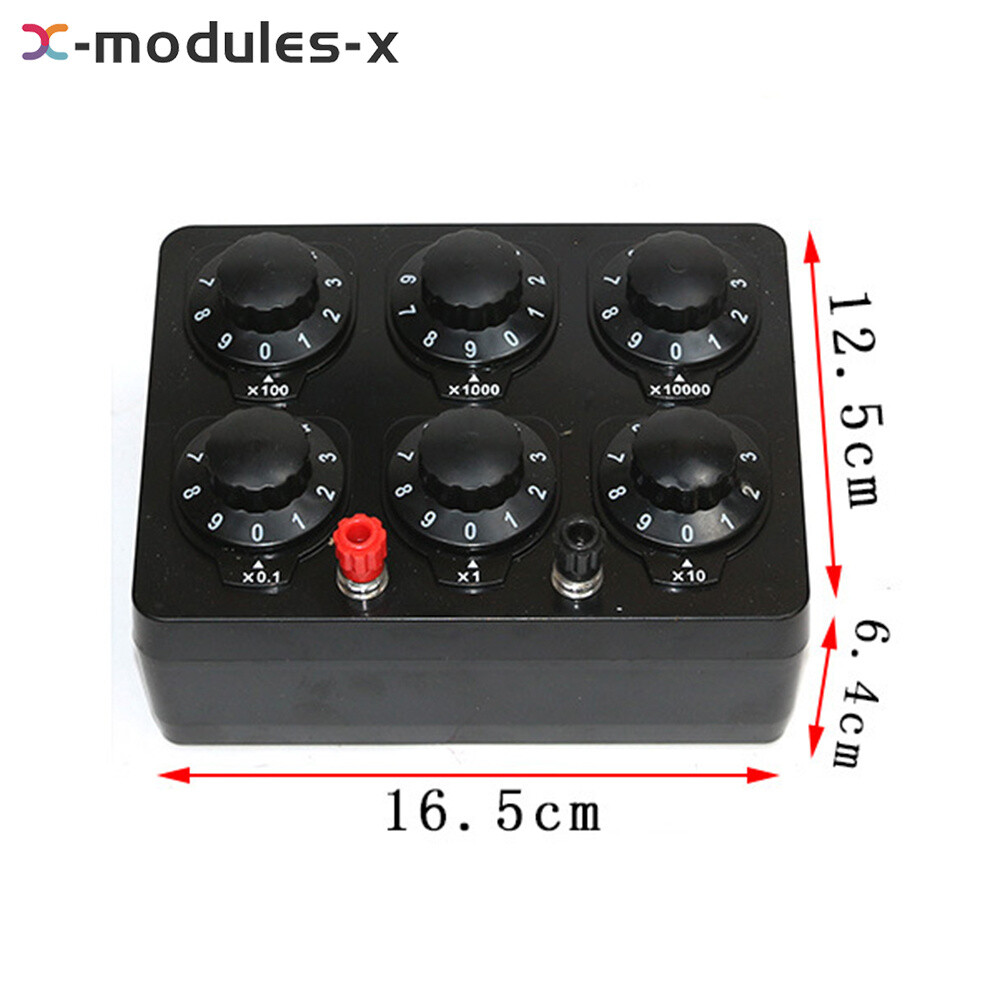 0-99999Ohm Simple Resistance Box 6knobs Resistor Electricity Teaching Instrument