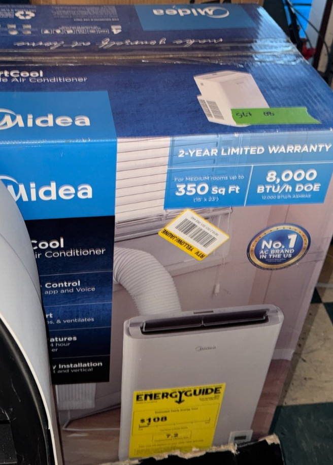 Midea 8,000(DOE) BTU Portable Air Conditioner Cools 350 sq. ft.