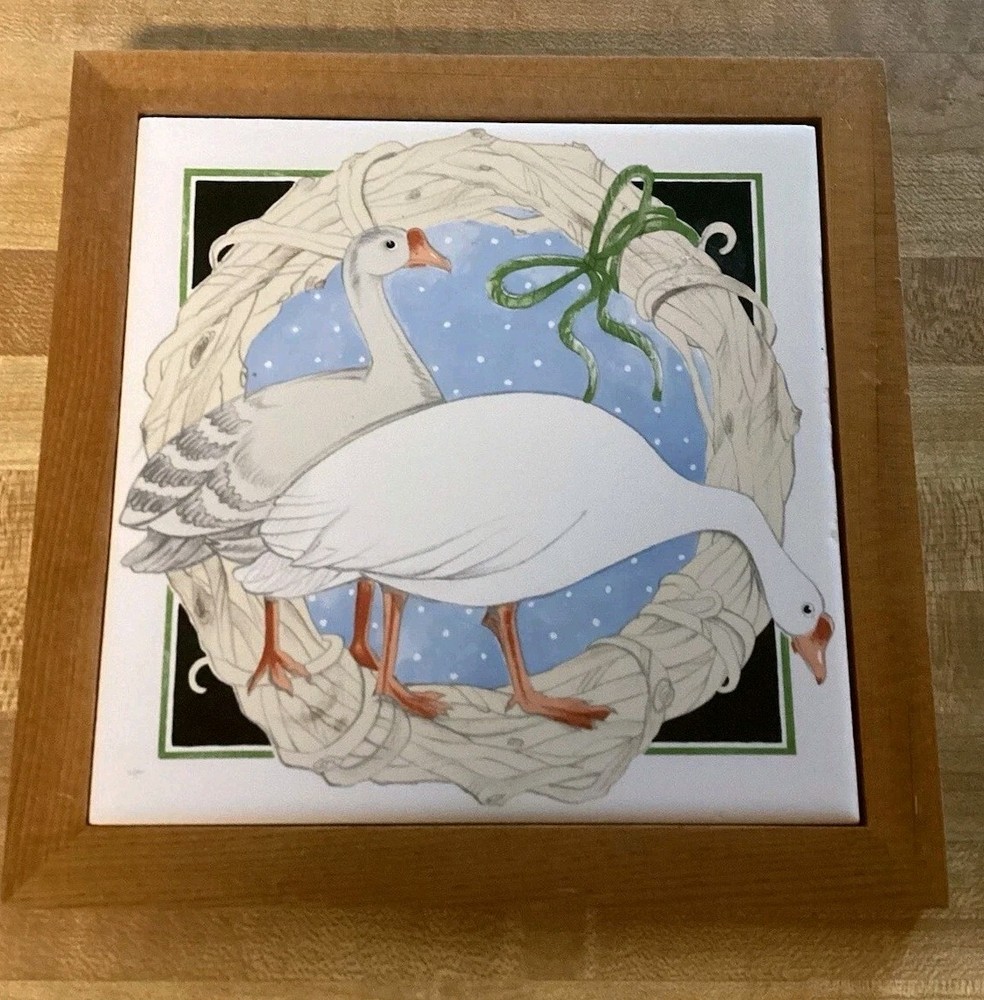 Vintage Geese Tile Framed (7”x7”)