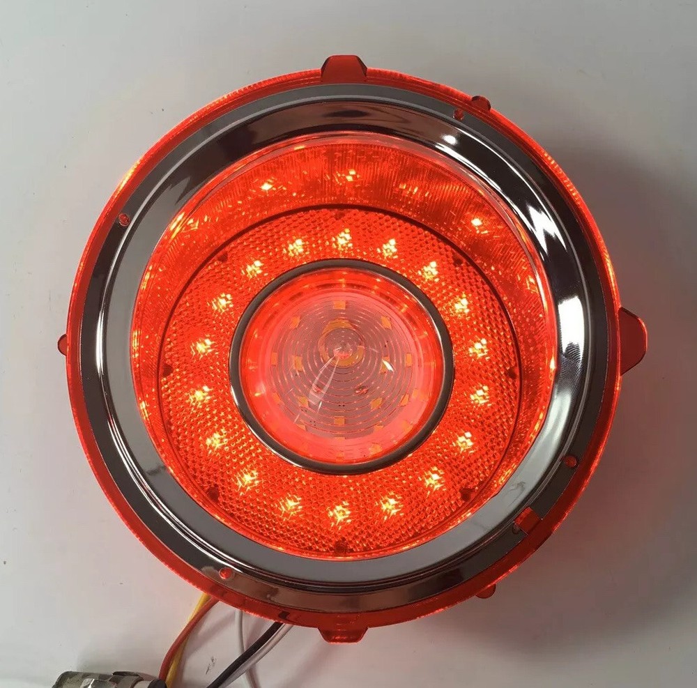 Set LED Brake Tail & Reverse Lights w/ Trim For 1970-1973 Chevy Camaro