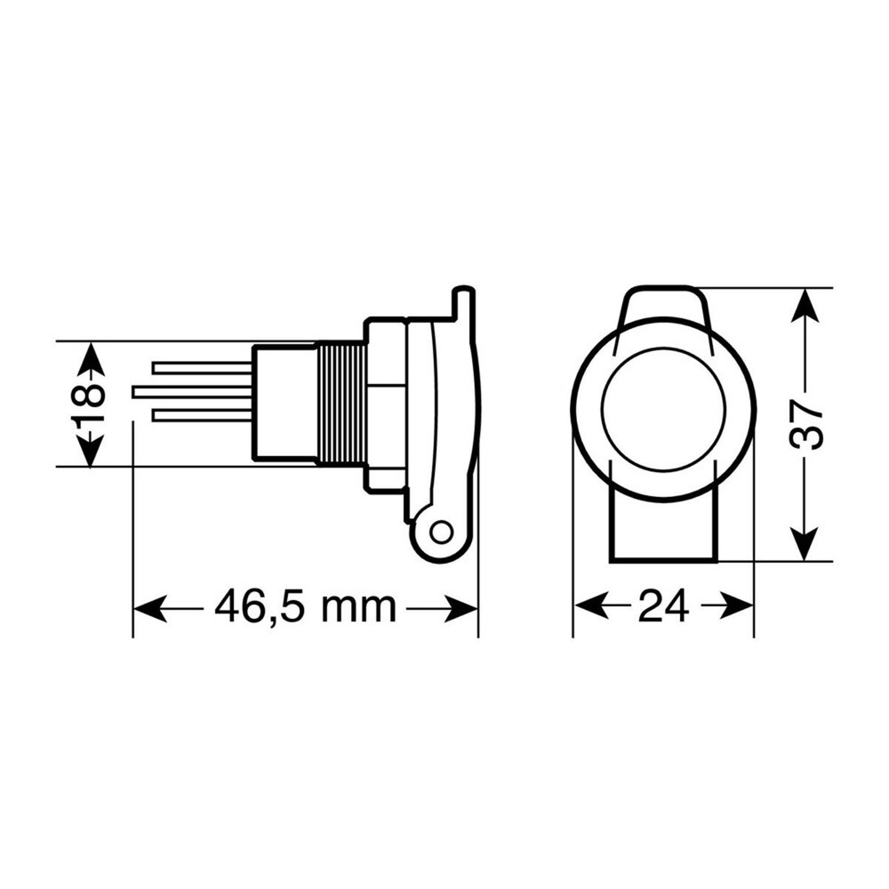 12/24V RECESSED MOUNTING DIN SOCKET LAMP