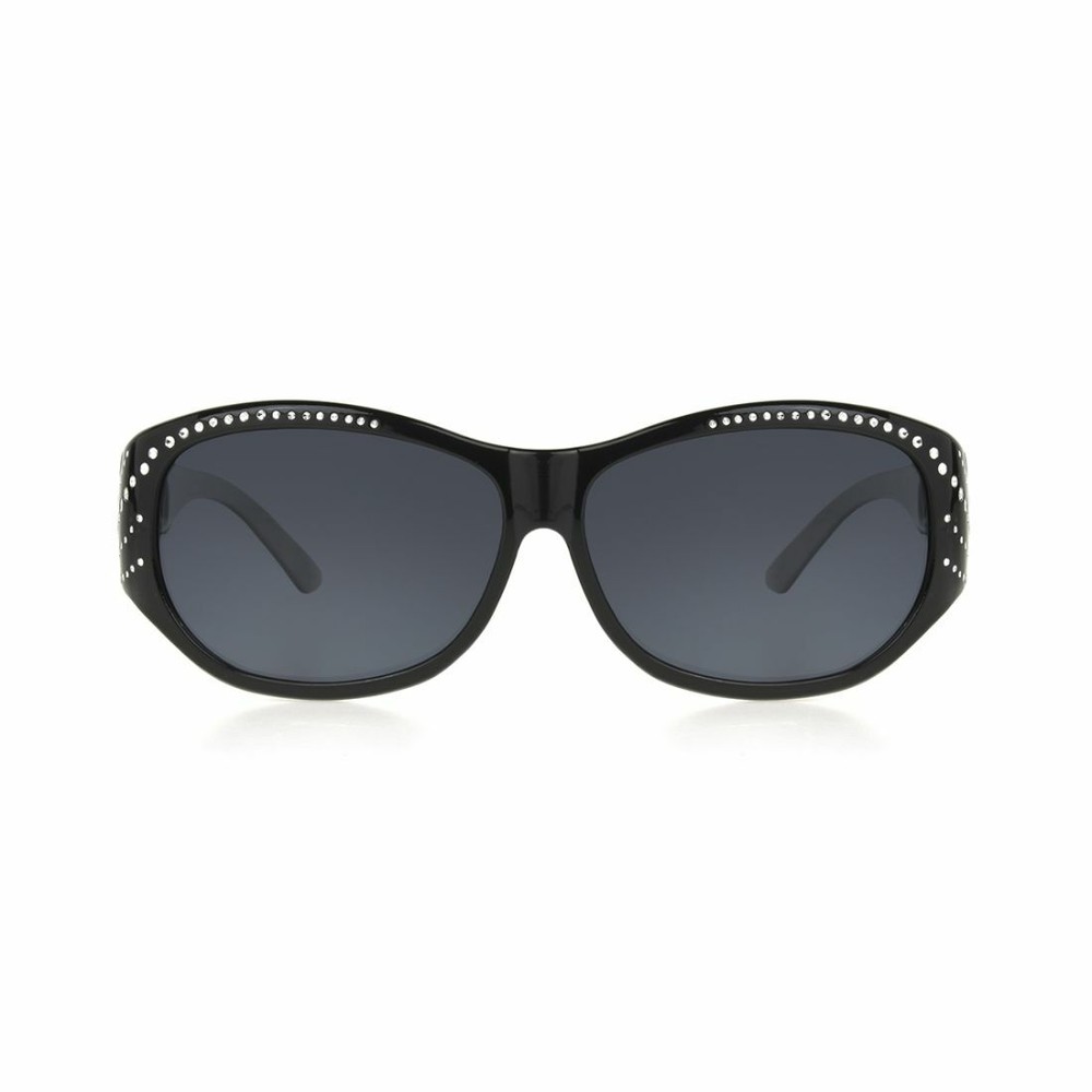 Solar Shield Fits Over Sunglasses Polarized NATALIE - Black Frame