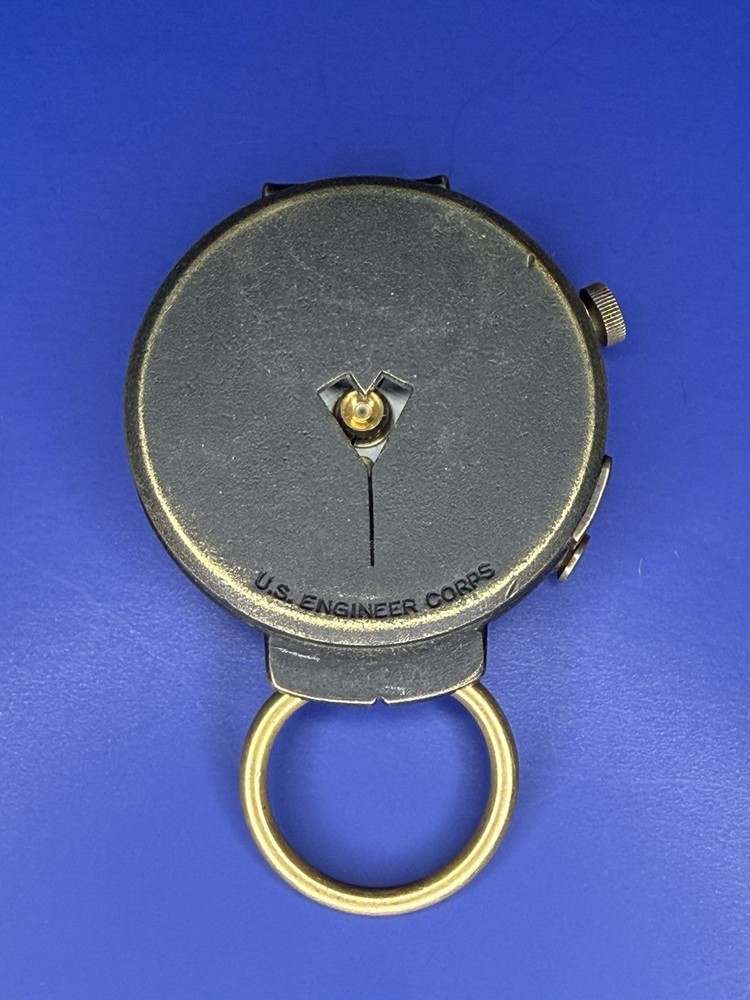 WWI U.S. Engineer Corps Brass Compass + Canvas Pouch – Plan Ltd Neuchatel RARE